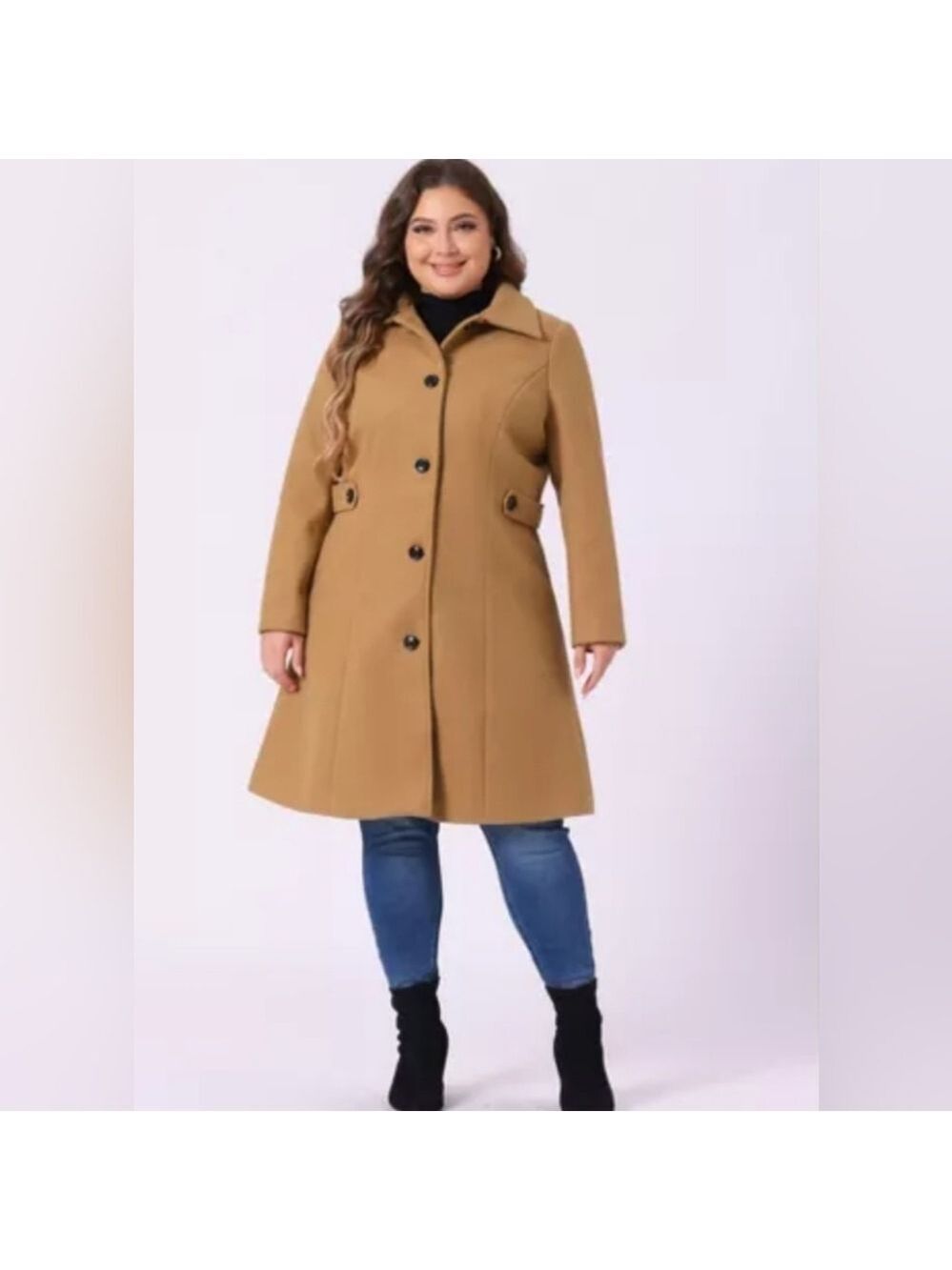 AGNES ORINDA Single Breasted Utility Overcoat Size 4X - Picture 2 of 6